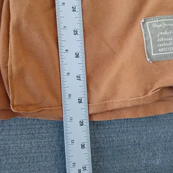 Vintage Pepe Jeans Chore Jacket Mens L Cord Collar Canvas Flannel Lined Barn Y2K - Picture 6 of 11